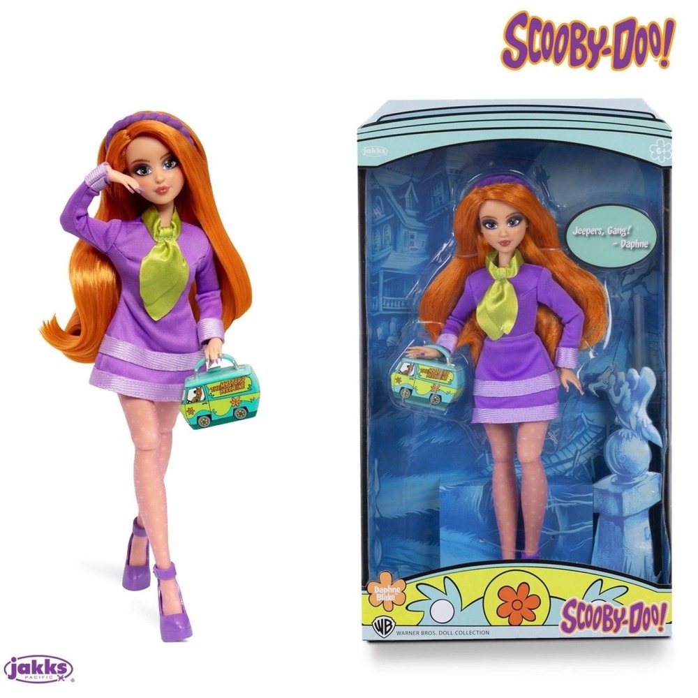 Jakks Pacific Scooby-Doo Daphne Blake Doll 11in Purple Dress Excellent Retro Toy